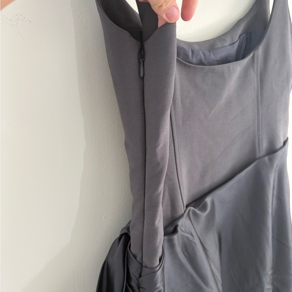 Cinq A Sept Wrap Bow Detail Mini Dress - Grey - Size 6 - Picture 7 of 8